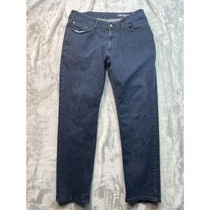 Izod Mens Sz 36x30 Blue Jeans Straight Fit Dark Wash Stretch Denim Low Rise Pant
